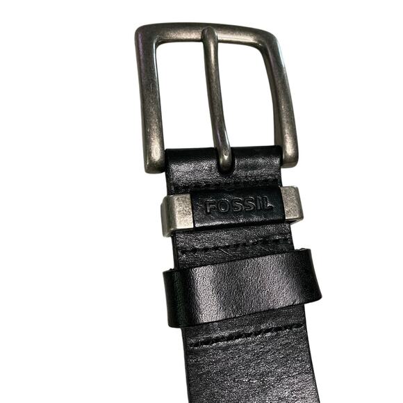 Fossil Genuine Black Leather Belt 34" Medium - Picture 6 of 6